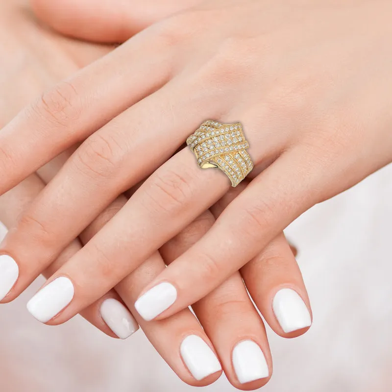 COCKTAIL-CLUSTER 2 DIAMOND RING 14K GOLD (1.52 CTW)