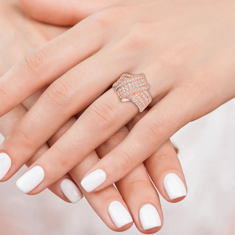 COCKTAIL-CLUSTER 2 DIAMOND RING 14K GOLD (1.52 CTW)