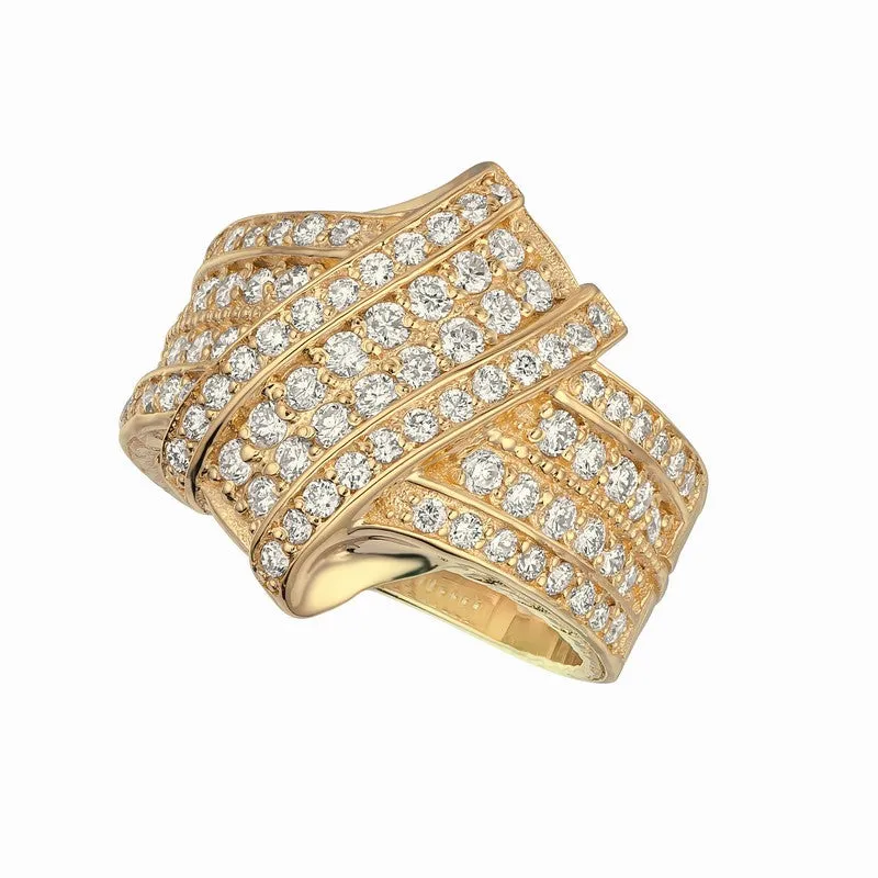 COCKTAIL-CLUSTER 2 DIAMOND RING 14K GOLD (1.52 CTW)