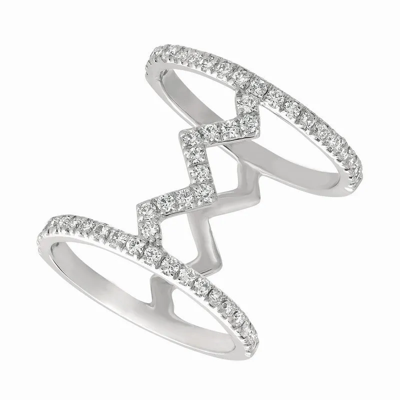 CONNECTED ZIG-ZAG DIAMOND RING 14K GOLD (0.83 CTW)