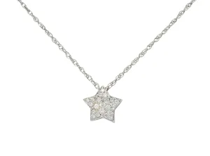 Contemporary 0.50 CTW Diamond 18 Karat White Gold Star Necklace