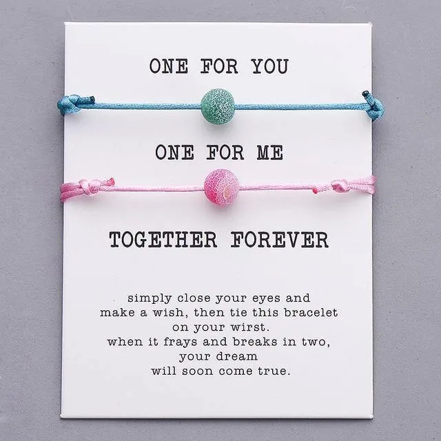 Couple Lucky Together Forever Wish Bracelet Set