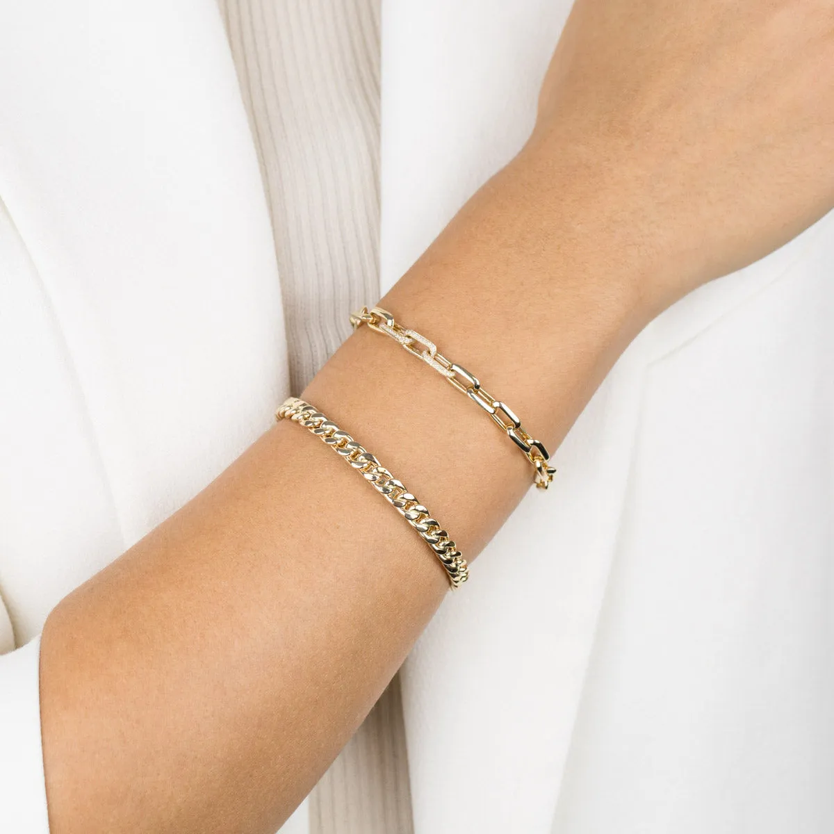 Cuban Chain Bangle 14K