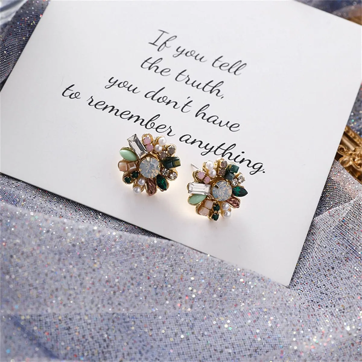 Cubic Zirconia & Pearl 18k Gold-Plated Botany Stud Earrings