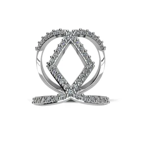 Cubic Zirconia Fashion Geo Ring in Sterling Silver