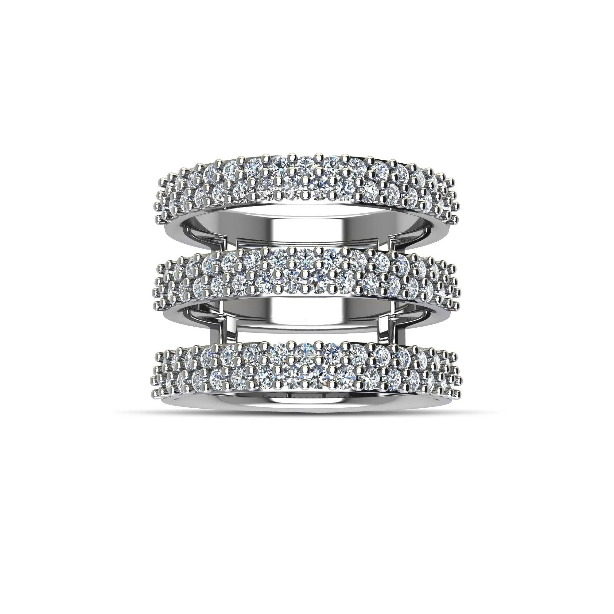 Cubic Zirconia Fashion Geo Ring in Sterling Silver