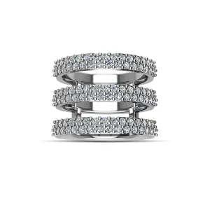 Cubic Zirconia Fashion Geo Ring in Sterling Silver