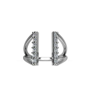 Cubic Zirconia Fashion Geometric Ring in Sterling Silver