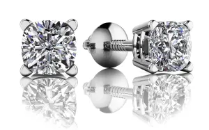 Cushion Cut Diamond Diamond Studs with 1.50 ct.(finished) 5mm