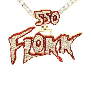 Custom Design with Red Enamel 550 Bail Hold FLOKK Pendant Charm