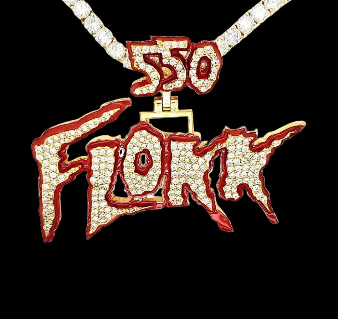 Custom Design with Red Enamel 550 Bail Hold FLOKK Pendant Charm