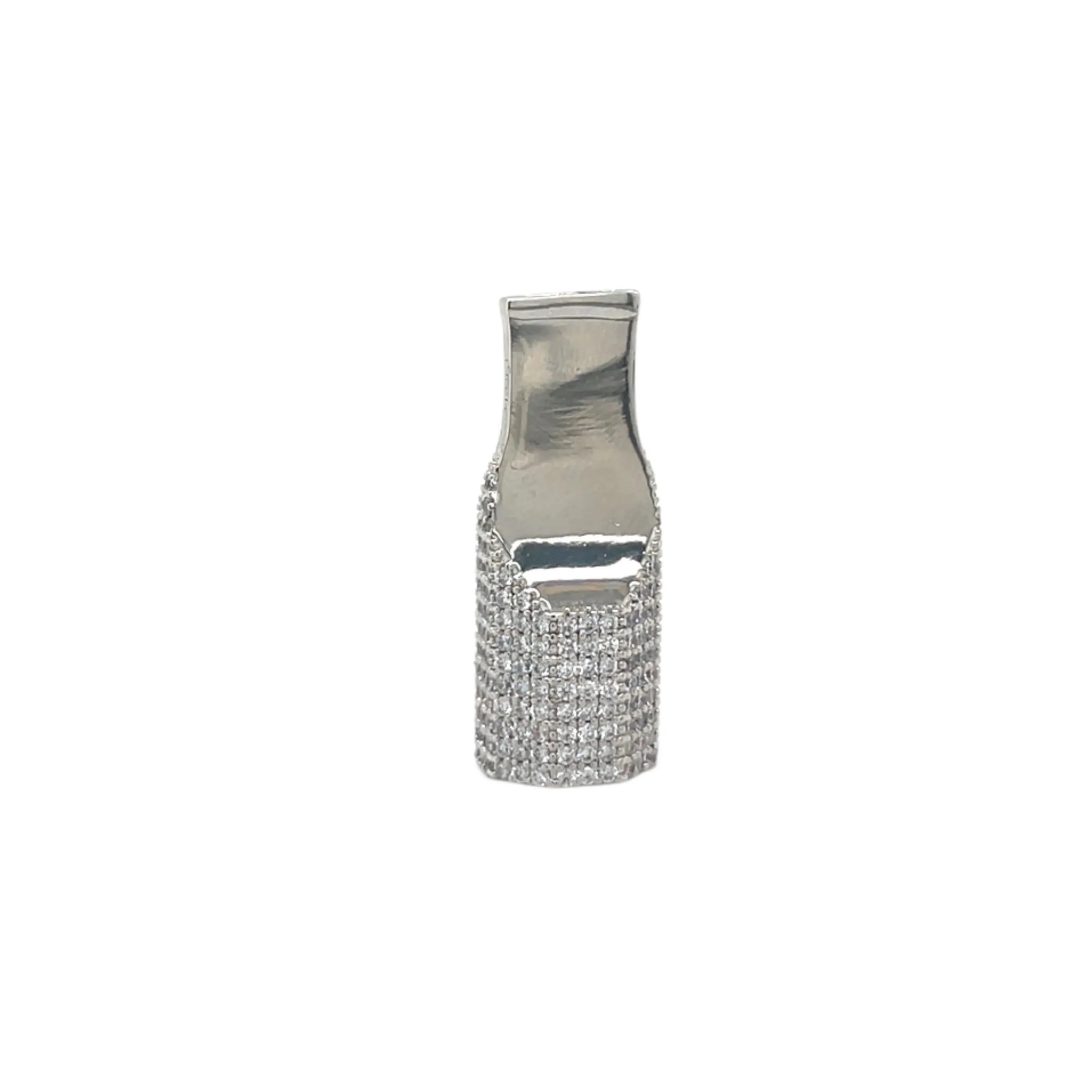 Custom Made Sterling Silver with Cubic Zirconia Cigarette Tip Filter - C4001419