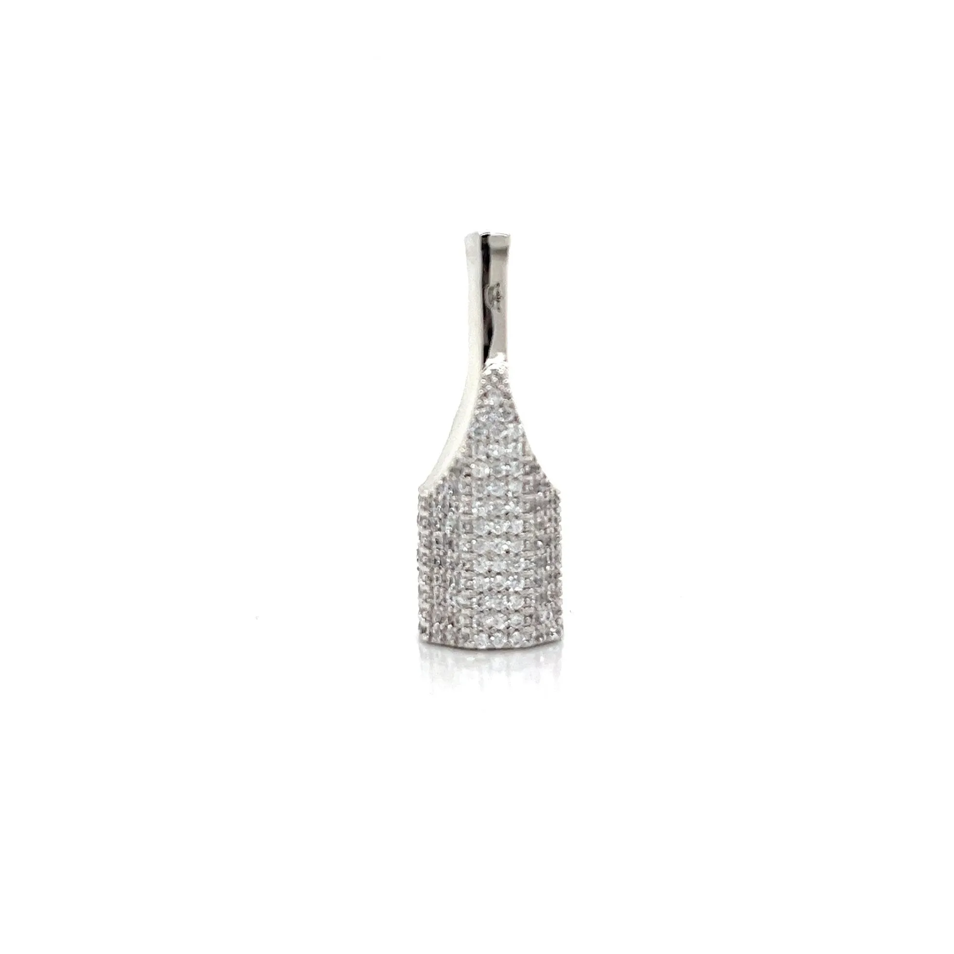 Custom Made Sterling Silver with Cubic Zirconia Cigarette Tip Filter - C4001419
