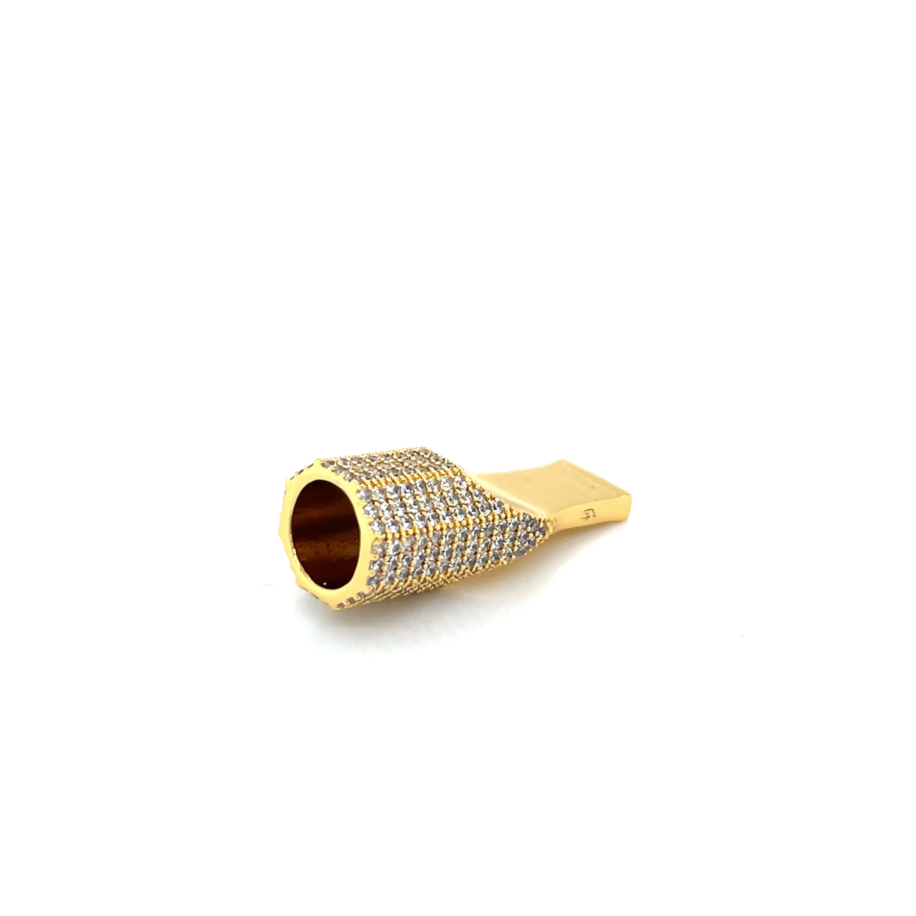 Custom Made Sterling Silver with Cubic Zirconia Cigarette Tip Filter - C4001419