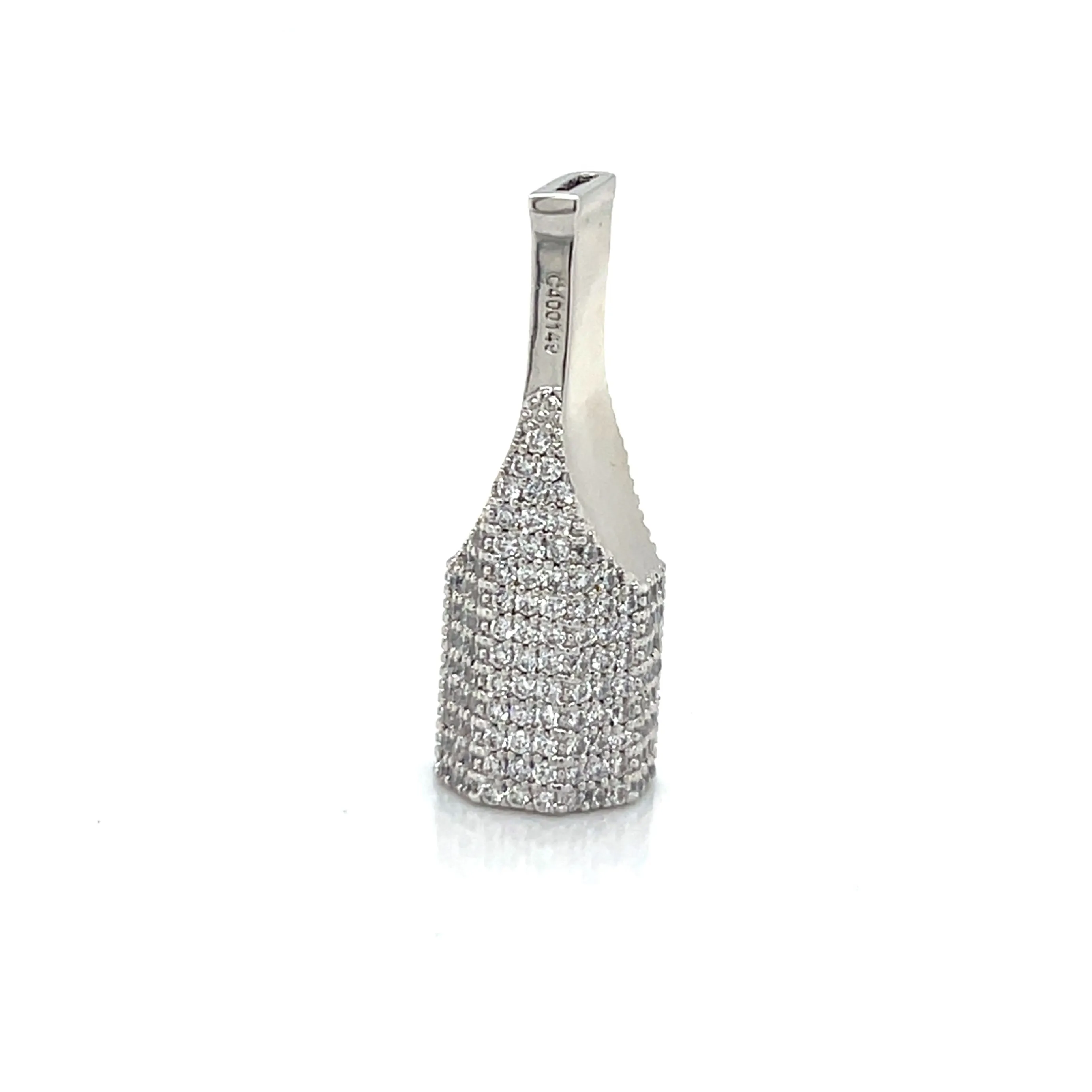 Custom Made Sterling Silver with Cubic Zirconia Cigarette Tip Filter - C4001419