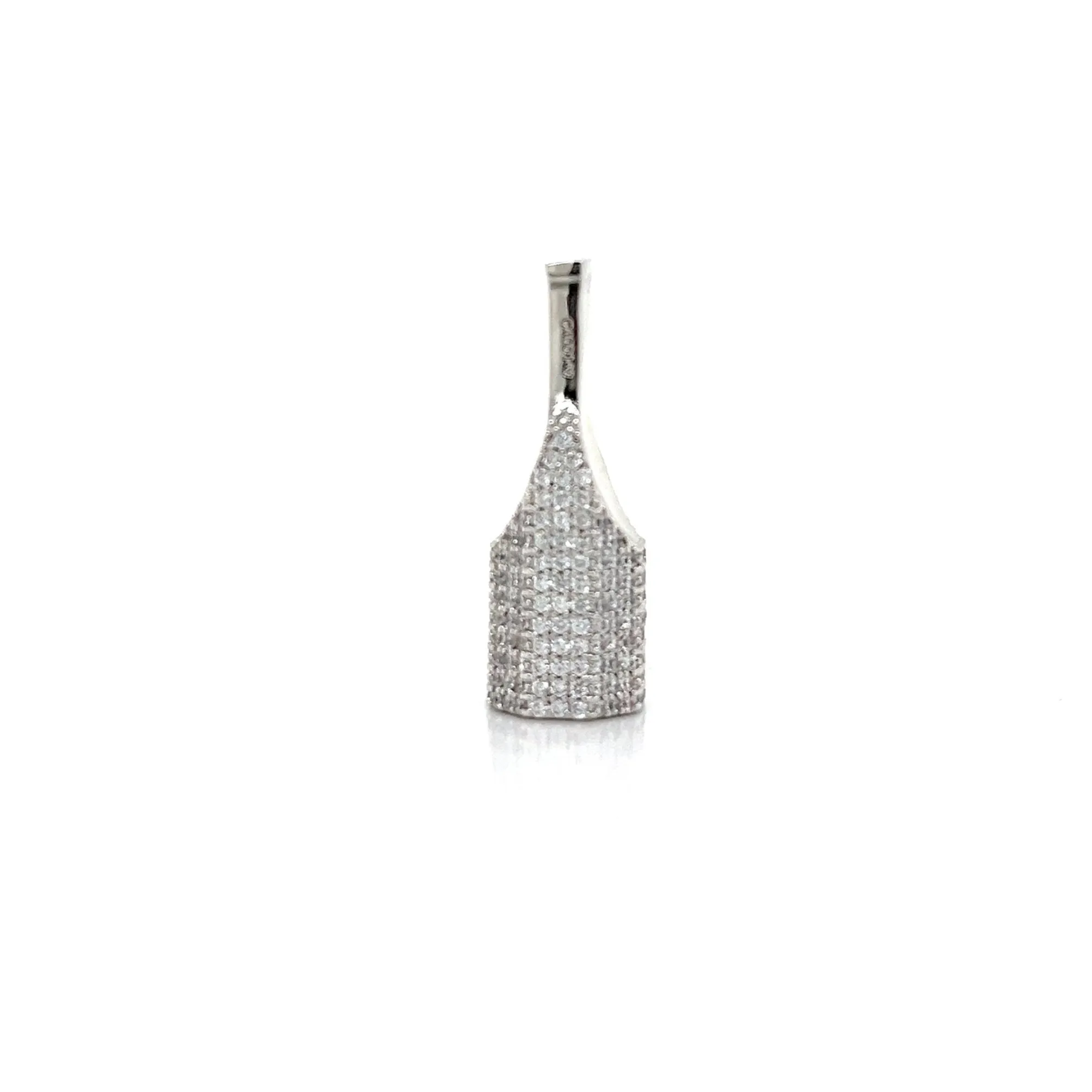 Custom Made Sterling Silver with Cubic Zirconia Cigarette Tip Filter - C4001419