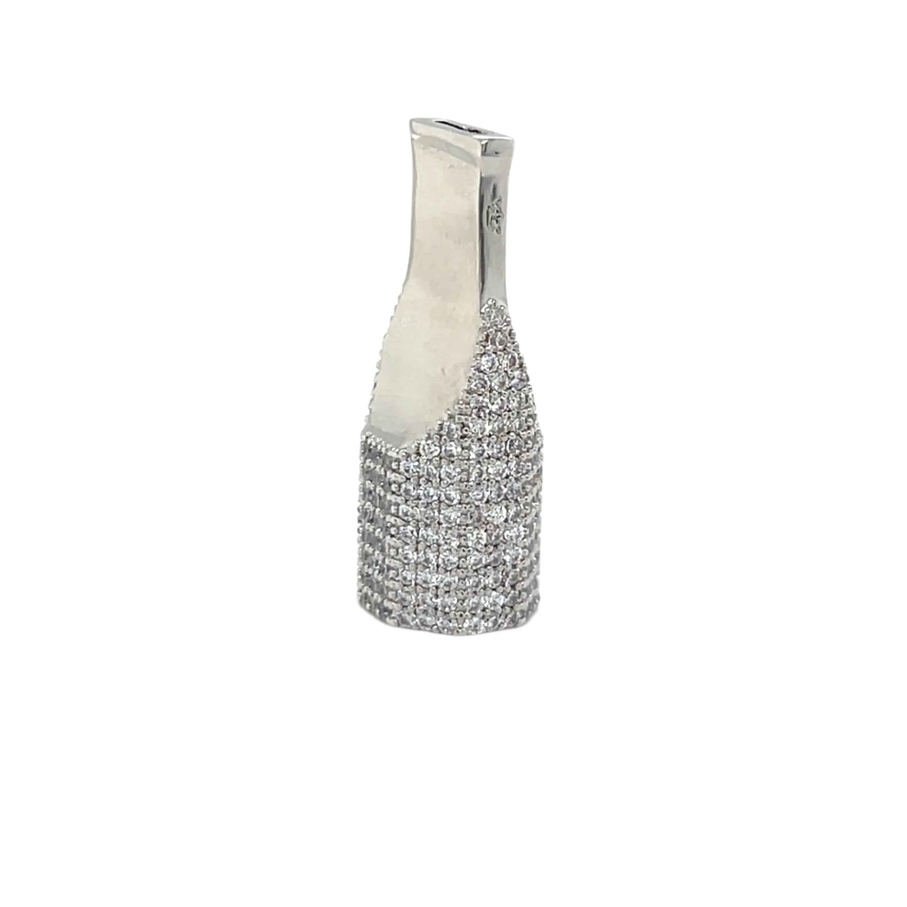 Custom Made Sterling Silver with Cubic Zirconia Cigarette Tip Filter - C4001419