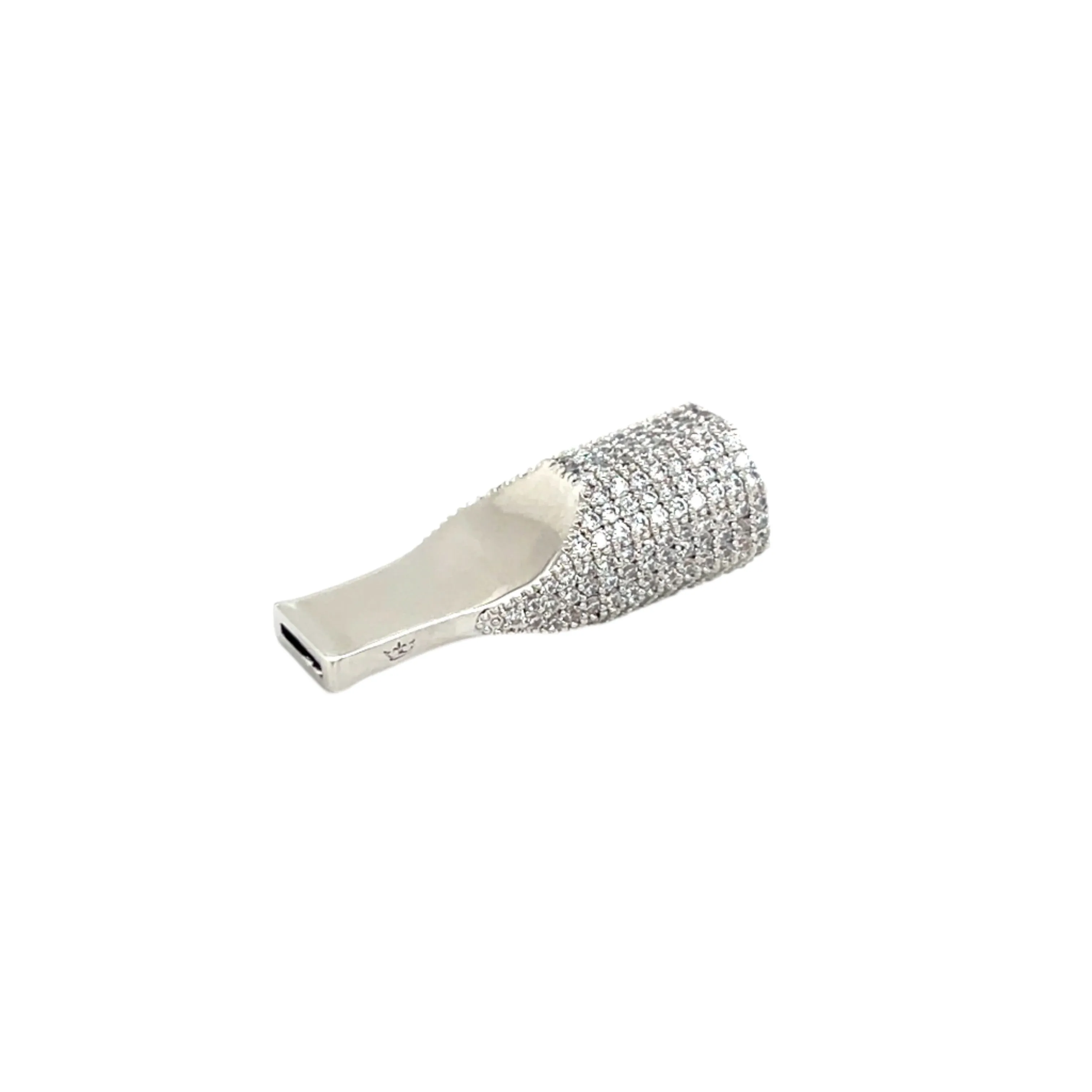 Custom Made Sterling Silver with Cubic Zirconia Cigarette Tip Filter - C4001419
