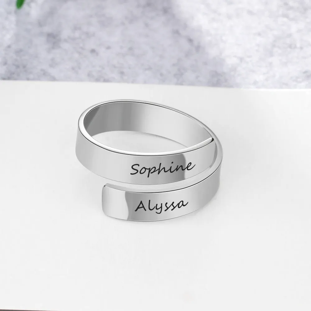 Customize This Engraved Name Adjustable Rings