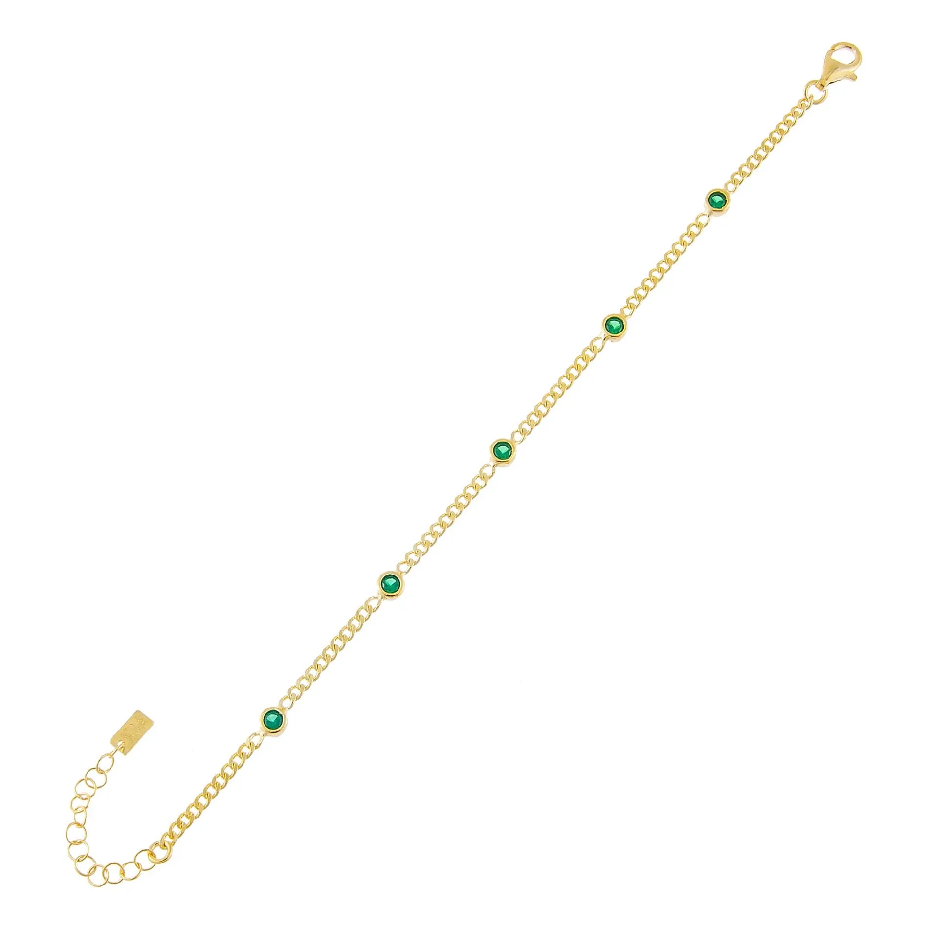 CZ Colored Cuban Chain Bracelet