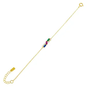 CZ Multi Color Baguette Bracelet