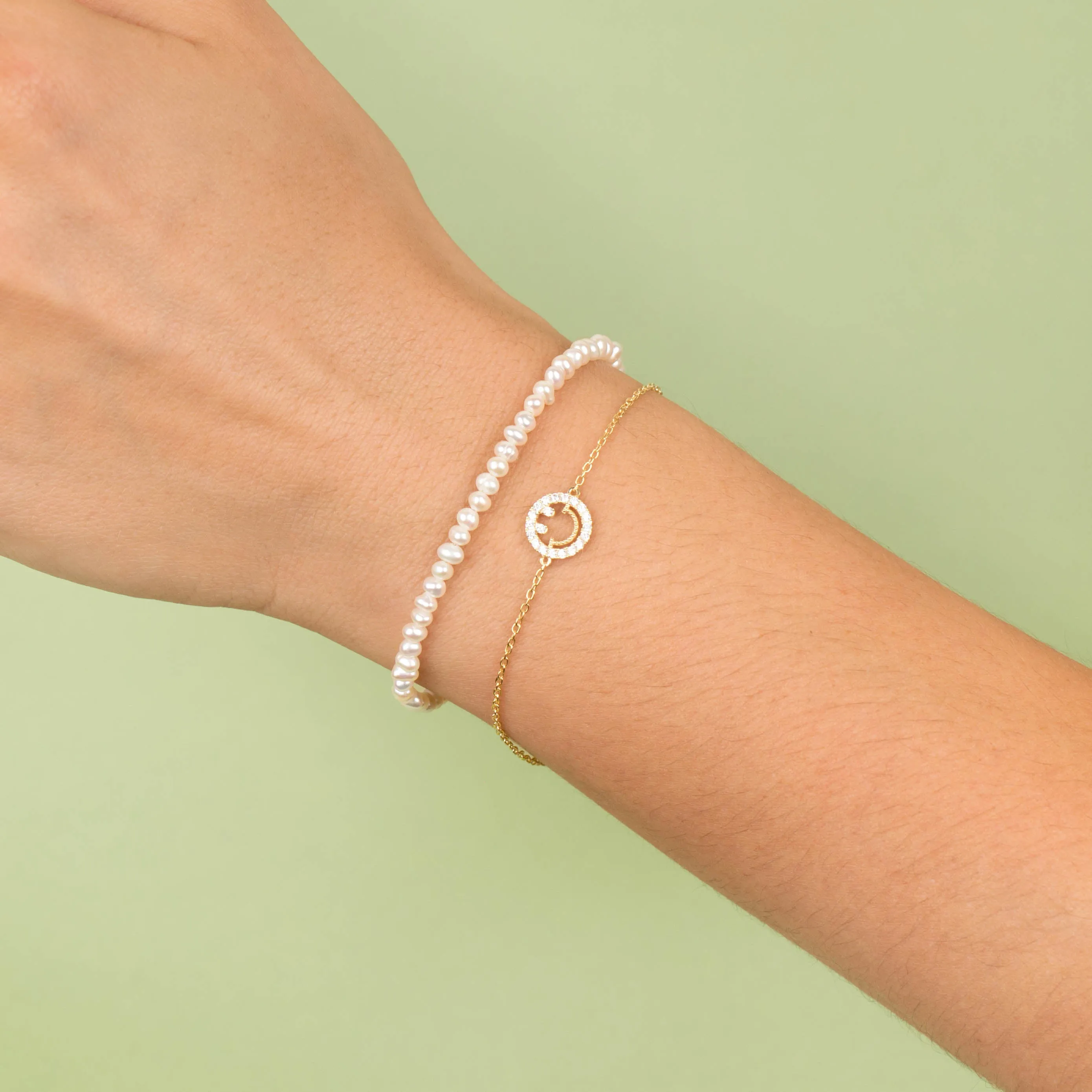 CZ Open Smiley Face Bracelet