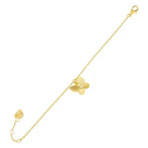 CZ Ridged Butterfly Bracelet