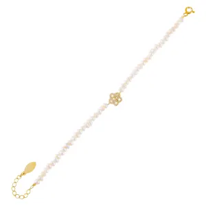 CZ Rose Pearl Bracelet