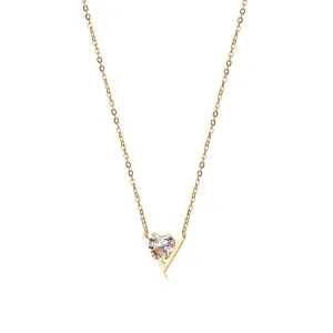 CZ V-Shaped Set Pendant Necklace