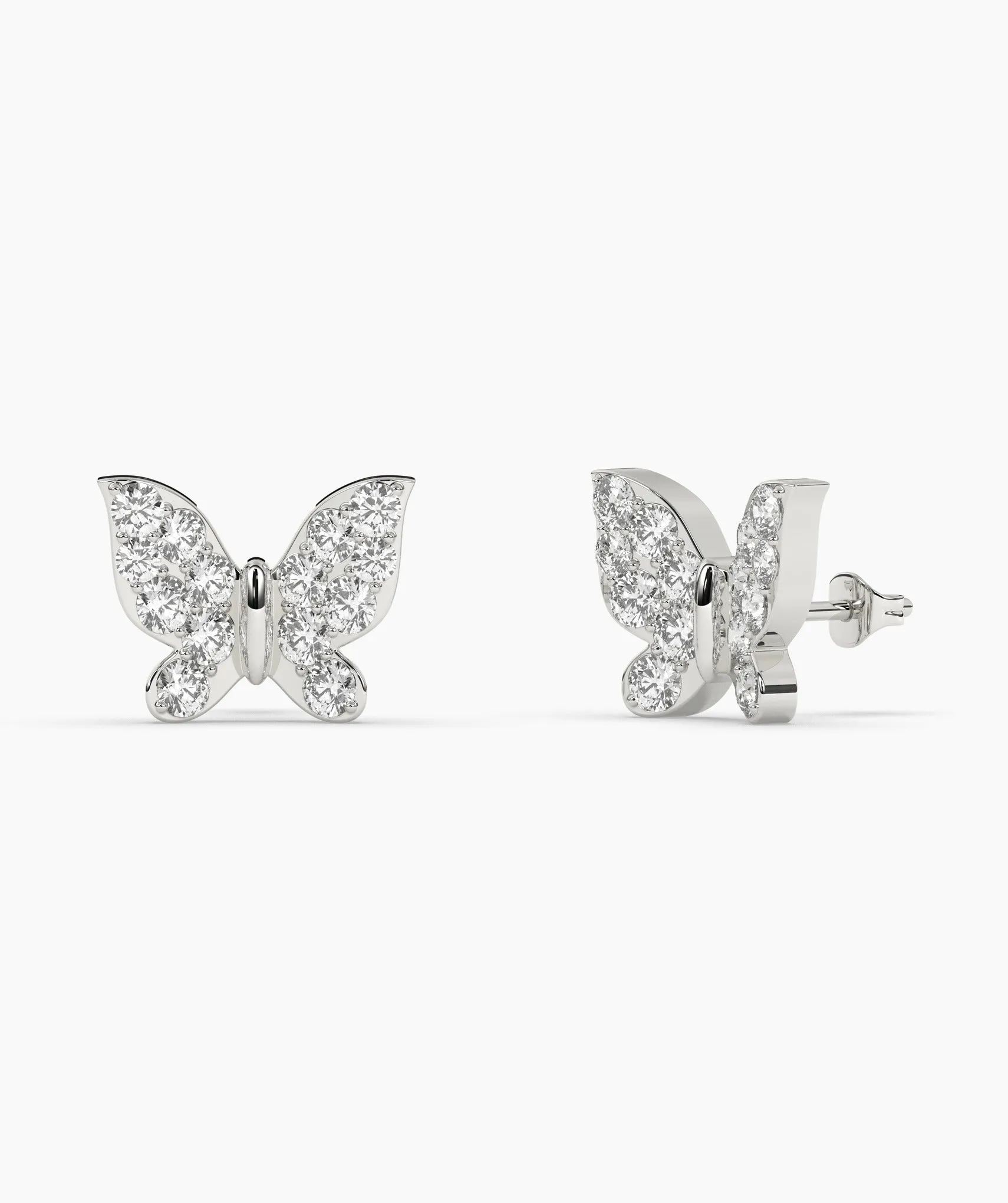 Dazzling Butterfly 14K Gold Stud Earrings