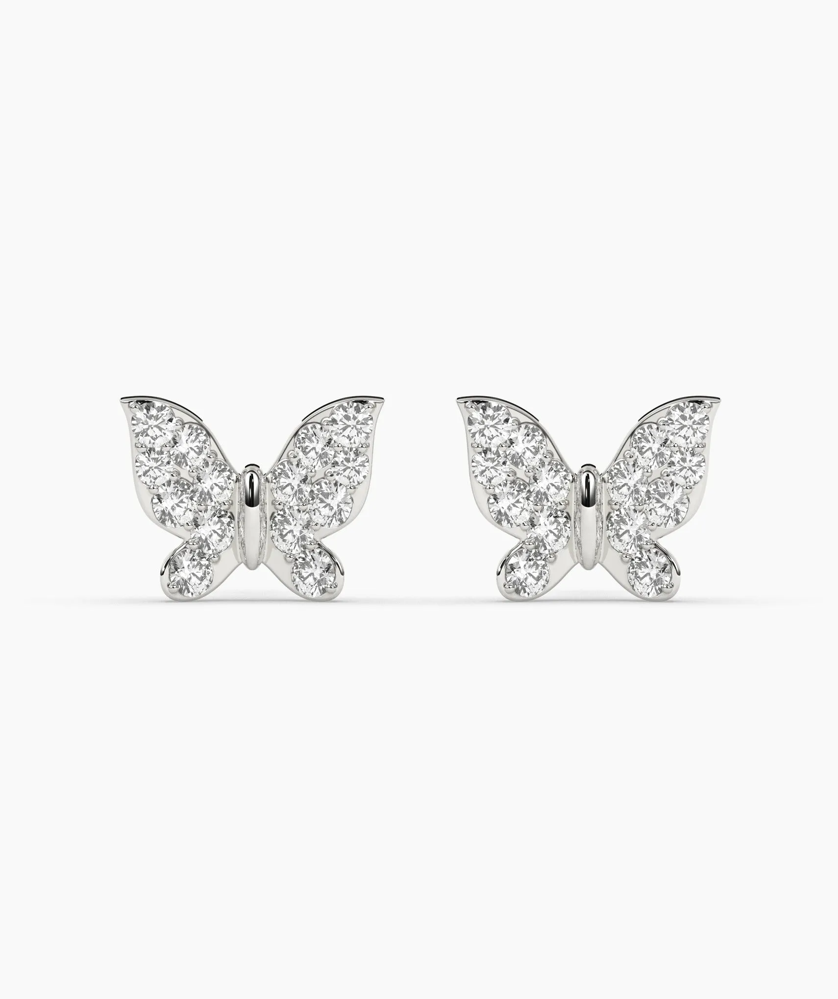 Dazzling Butterfly 14K Gold Stud Earrings