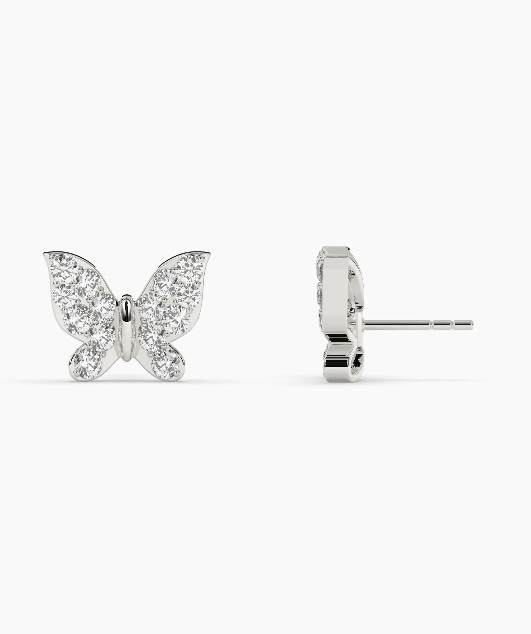 Dazzling Butterfly 14K Gold Stud Earrings