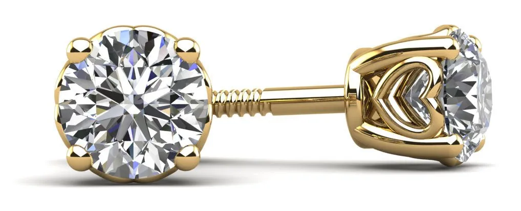Dearest Sweetheart Diamond Stud Earrings with 1.50 ct.(finished) 5.7mm