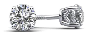 Dearest Sweetheart Diamond Stud Earrings with 1.50 ct.(finished) 5.7mm
