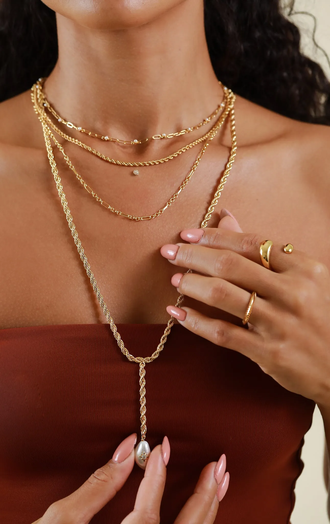 Descanso Pearl Lariat Necklace - 26"
