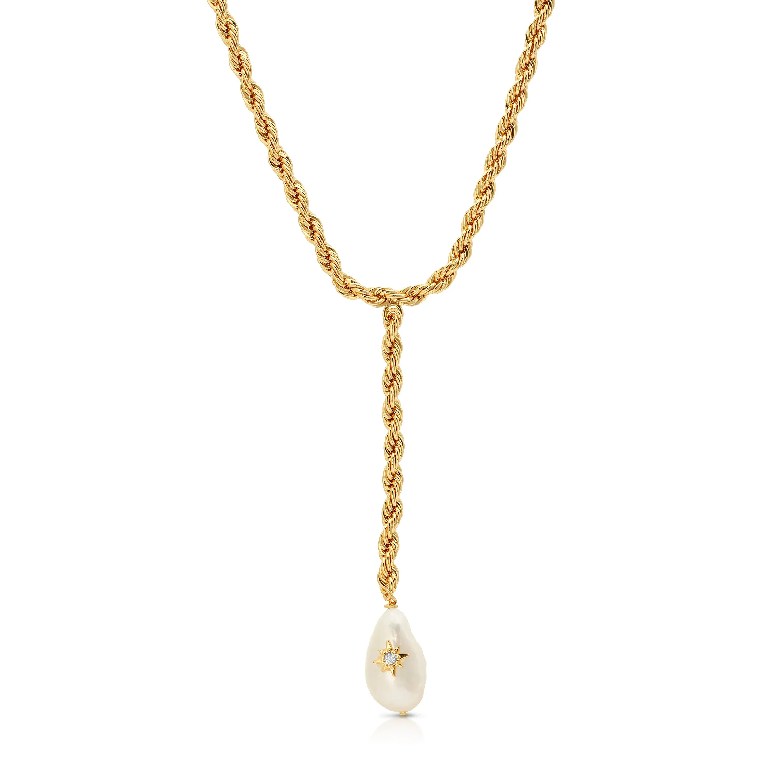 Descanso Pearl Lariat Necklace - 26"