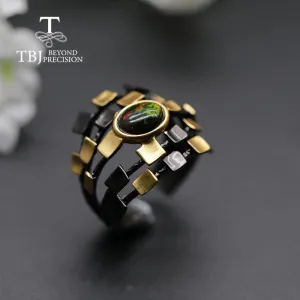 Designer Natural Black Opal Rings