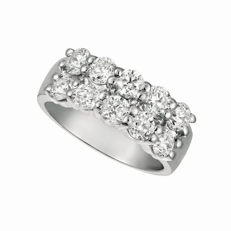 DIAMOND 2 ROWS RING 14K GOLD (2.5 CTW)