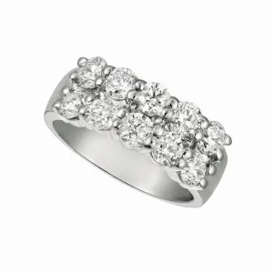DIAMOND 2 ROWS RING 14K GOLD (2.5 CTW)