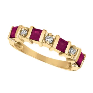 DIAMOND & RUBY RING 14K GOLD (0.87 CTW)