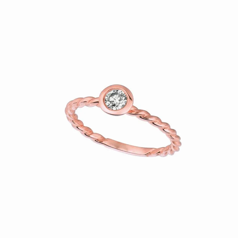 DIAMOND BEZEL SET RING 14K GOLD (0.15 CTW) 2