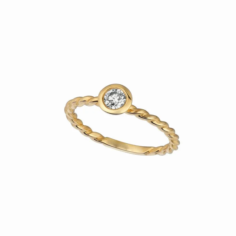 DIAMOND BEZEL SET RING 14K GOLD (0.15 CTW) 2