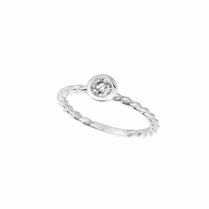 DIAMOND BEZEL SET RING 14K GOLD (0.15 CTW) 2