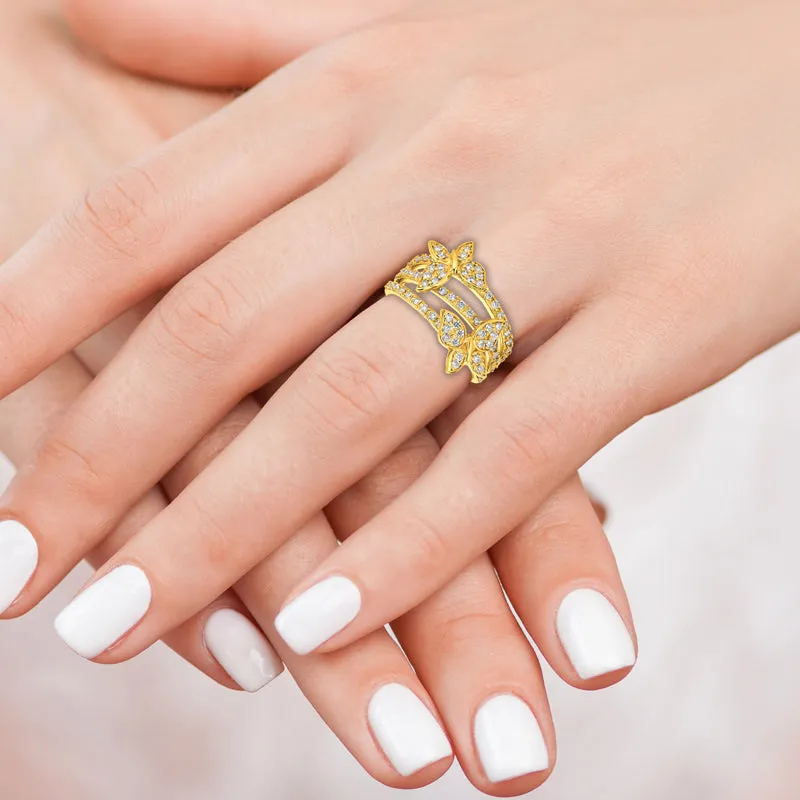 DIAMOND BUTTERFLY RING 14K GOLD (0.75 CTW)