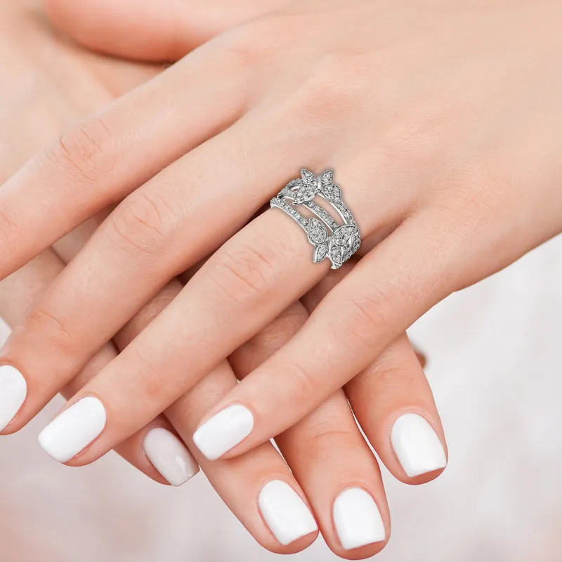 DIAMOND BUTTERFLY RING 14K GOLD (0.75 CTW)