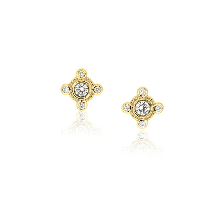 Diamond Compass Earrings