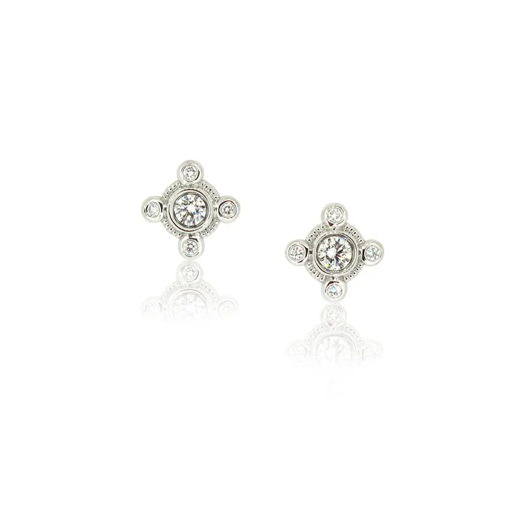 Diamond Compass Earrings