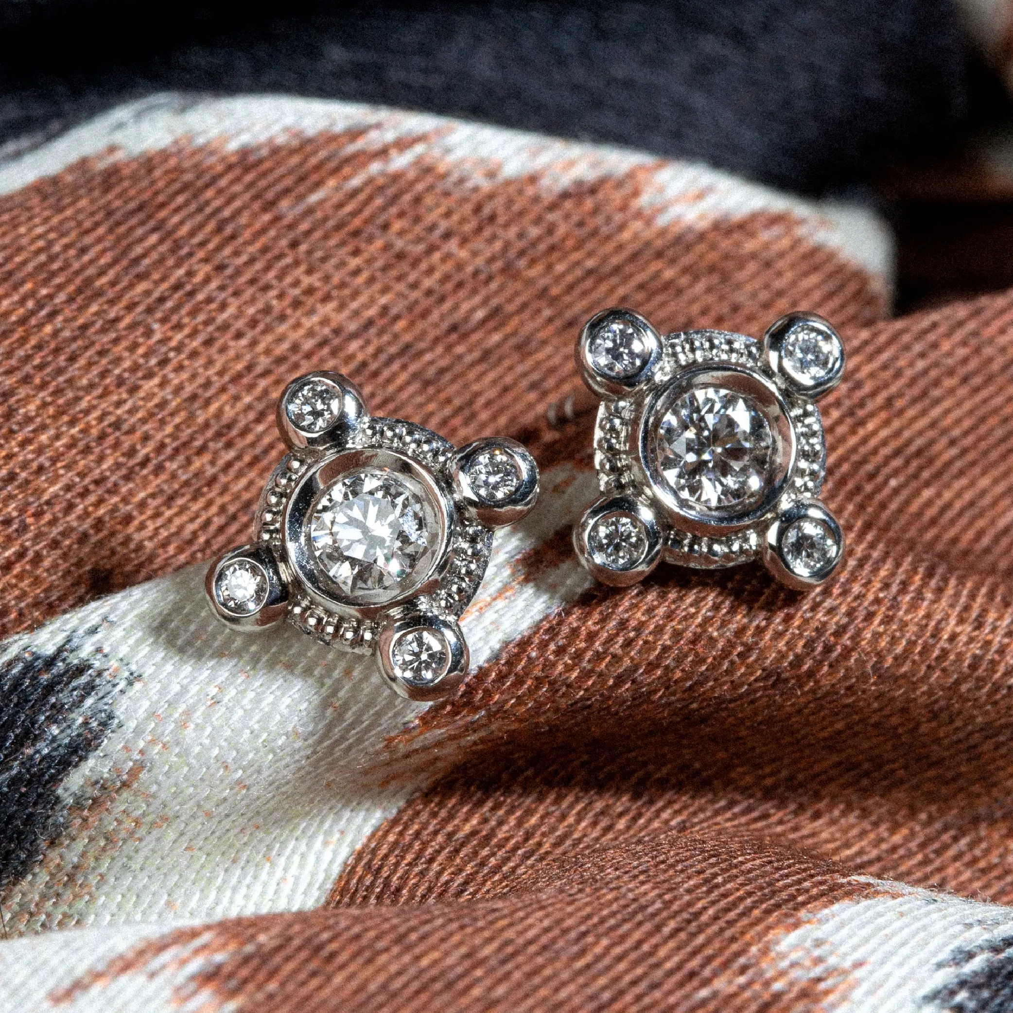 Diamond Compass Earrings