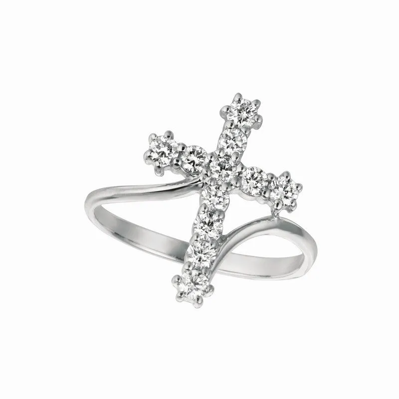 DIAMOND CROSS RING 14K GOLD (0.51 CTW)