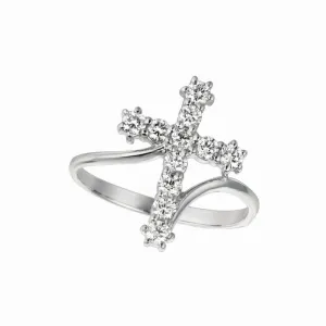 DIAMOND CROSS RING 14K GOLD (0.51 CTW)